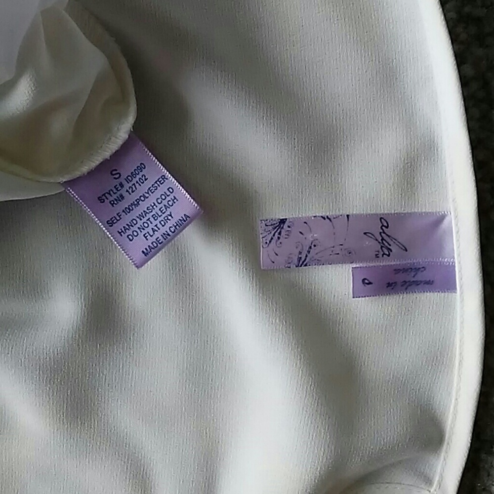 048 Alya White Party Dress Sz S - Picture 3 of 5